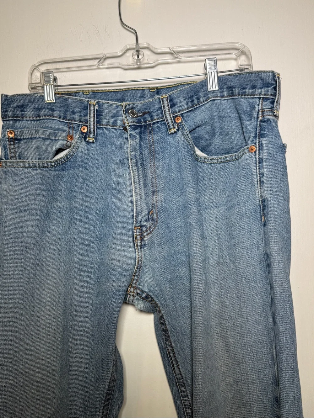 Levi's 505 34x32 Classic Men's Blue Denim Jeans